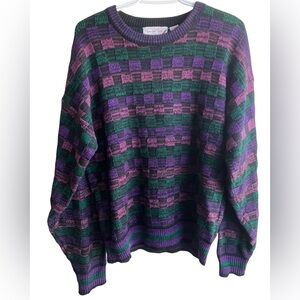 Vintage Oscar de la Renta men’s sweater 80s 90s coogi style large